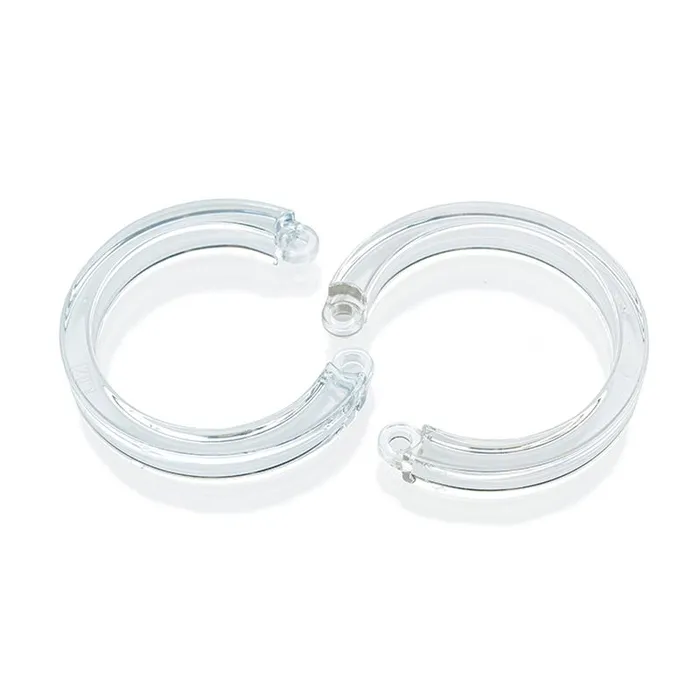 CBX Male Sex Toys Cockcage U Ring 2 Pc LXL Clear