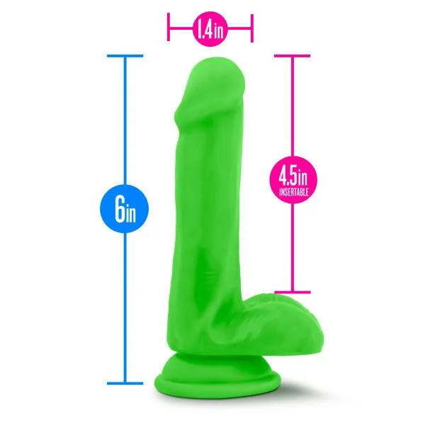 Dildos Blush Neo Elite 6 Inches Silicone Dual Density Cock Balls Green Dildos Blush Neo Elite 6 Inches Silicone Dual Density Cock Balls Green