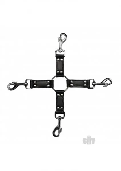 Ouch Pain 4way Hogtie Cross Black Shots Anal