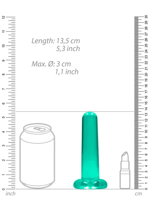 Shots Toys Female Sex Toys Realrock Crystal Clear Non Realistic Dildo With Suction Cup 53 135cm Turquoise