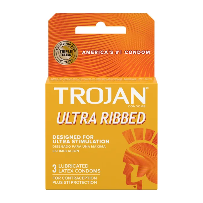 Trojan Ultra Ribbed Lubricated Condoms TROJAN Female Sex Toys