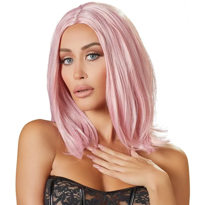 Cottelli Collection Cottelli Medium Length Pink Hair Wig 30 cm Vibrators
