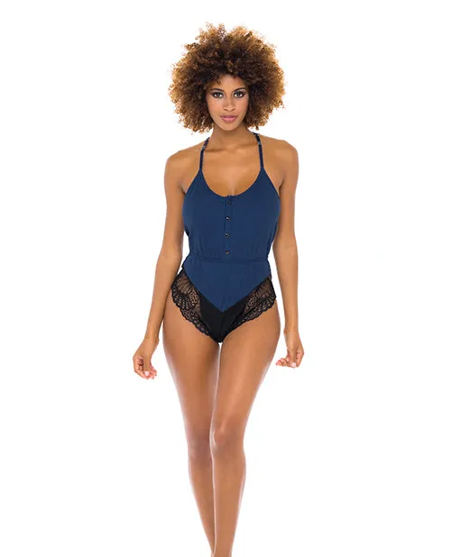 Anal Oh La La Cheri Claribel Ribbed Jersey Romper Estate Blueblack