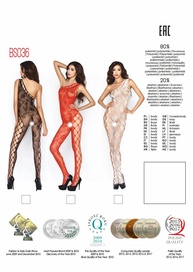 Bodysuit BS036 White Passion Lingerie Teddies And Bodies