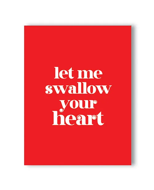 Female Sex Toys Swallow Your Heart Naughty Greeting Card Kush Kards LLC