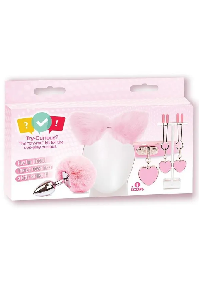 Icon Brands Vibrators Try Curious Kitty Kit Pink