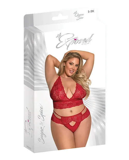 Sugar Spice Bra Panty Red Qn Magic Moments Intl Vibrators
