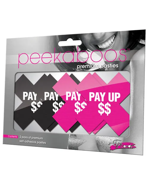 Vibrators Xgen Peekaboos Pay Up Pasties 2 Pairs 1 Black1 Pink