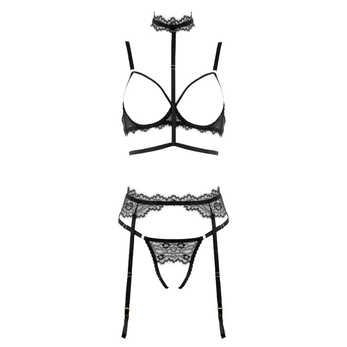 Love in Leather Black Lace Set Muse Anal