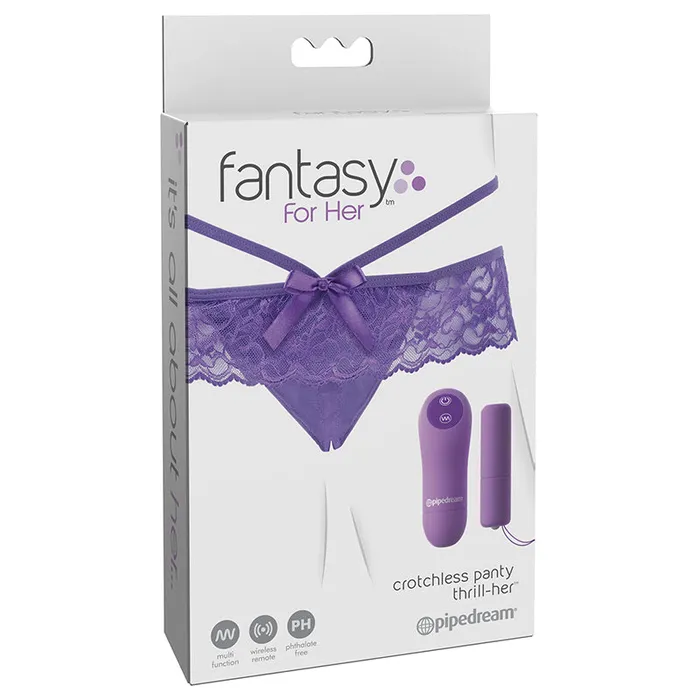 Nalpac Female Sex Toys Pipedream Fantasy For Her Crotchless Panty ThrillHer RemoteControlled Rechargeable Bullet Vibrator Purple Nalpac Female Sex Toys Pipedream Fantasy For Her Crotchless Panty ThrillHer RemoteControlled Rechargeable Bullet Vibrator Purple