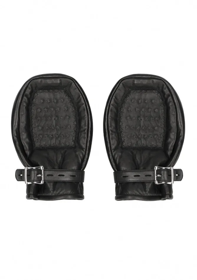 Shots America Couples Bondage Mittens Padded With Metal Teeth Black