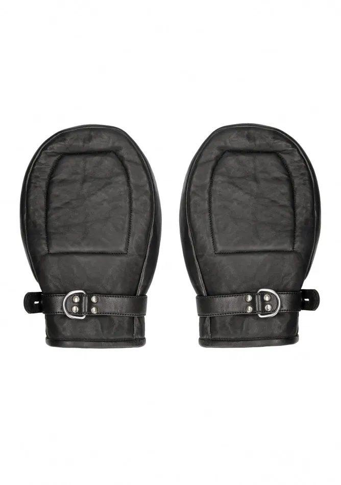 Shots America Couples Bondage Mittens Padded With Metal Teeth Black