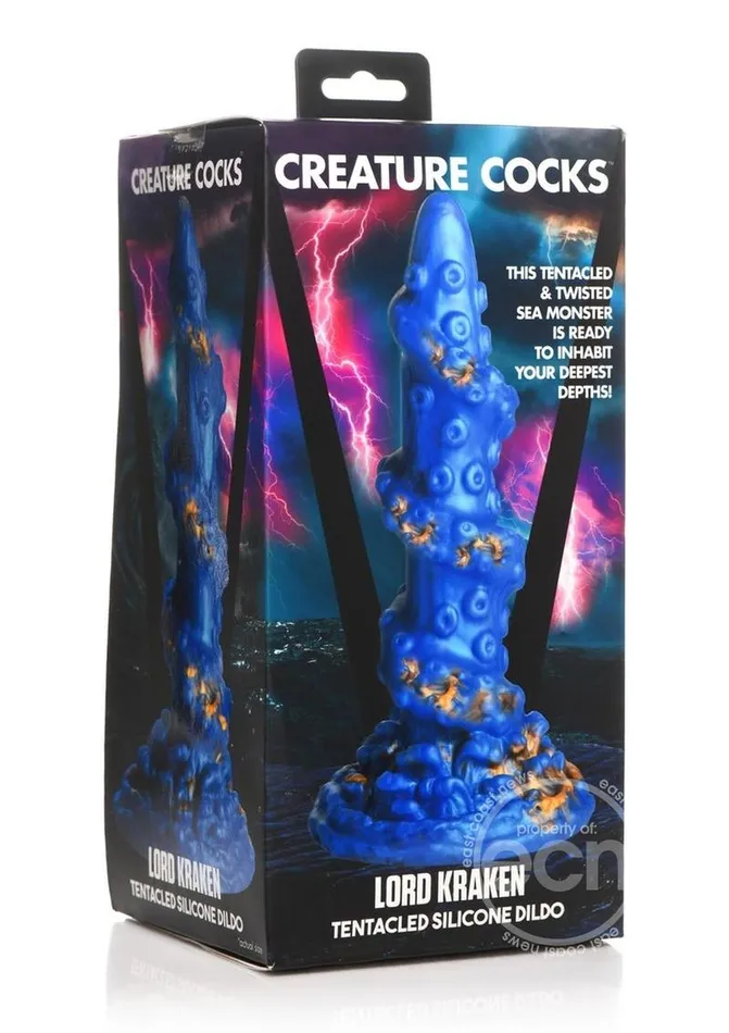 Creature Cocks Kraken Silicone Dildo BlueGold XR Brands Dildos
