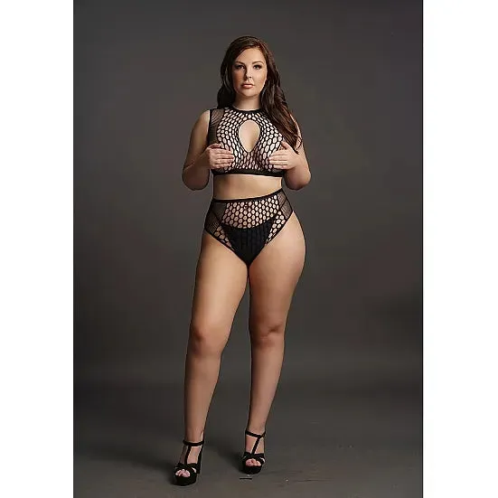 Le Desir Plus Size Le Desir Duo Net KeyHole Bra Set Plus Size