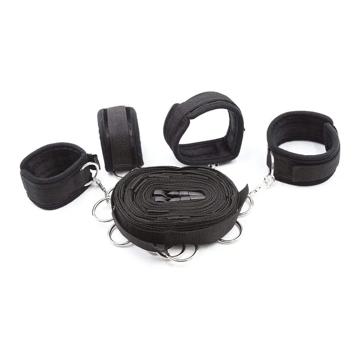 6Piece Black Nylon Bondage Set CHASTITY CAGE CO Couples