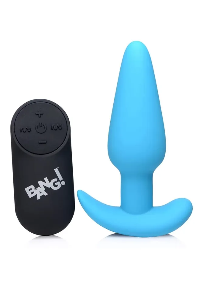 Anal Bang Bang Bang Remote Control 21X Vibrating Silicone Butt Plug Blue Ag375Large Anal Bang Bang Bang Remote Control 21X Vibrating Silicone Butt Plug Blue Ag375Large