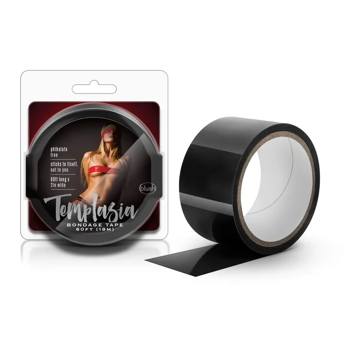 Anal Blush Novelties Temptasia Bondage Tape 60Ft Black