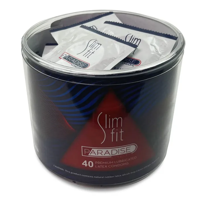 Anal Paradise Condoms Paradise Slim Fit Condoms 40Pc Bowl