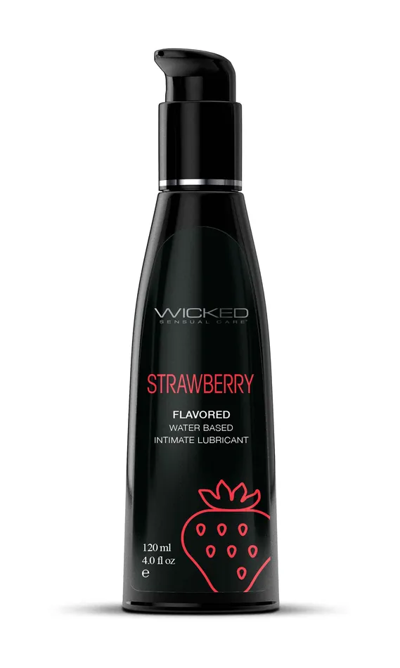 Aqua Strawberry Flavored Water Based Intimate Lubricant 4 Fl Oz Wicked Sensual Care Lubricants Aqua Strawberry Flavored Water Based Intimate Lubricant 4 Fl Oz Wicked Sensual Care Lubricants