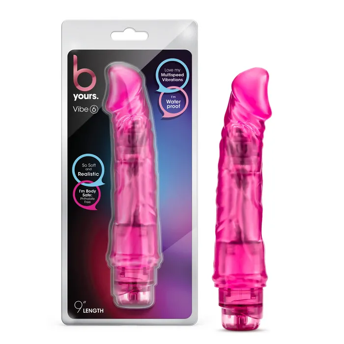 Blush B Yours Vibe 6 Soft Realistic Multispeed Vibrating Dildo 925 Inch Long 175 Wide Flexible Shaft Conforms To Your Blush Novelties Dildos