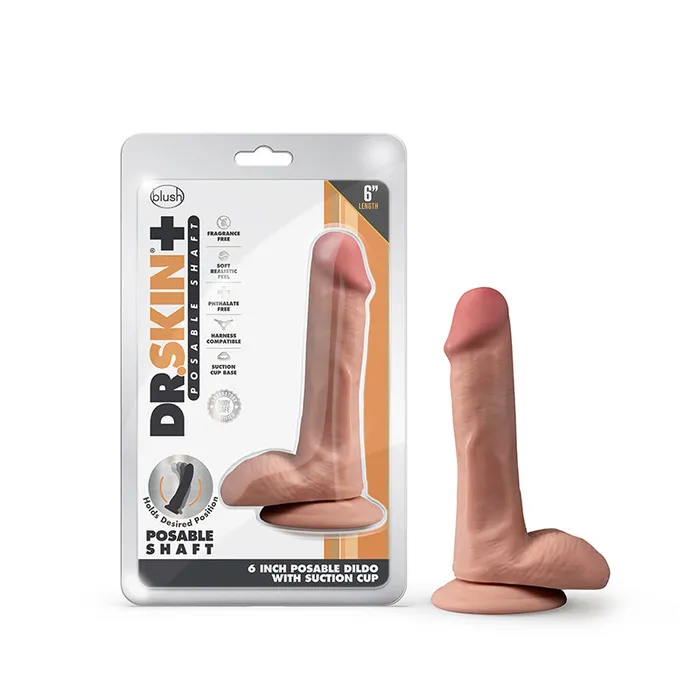 Blush Dildos Dr Skin Plus Pos Dild WBall 6In Moc