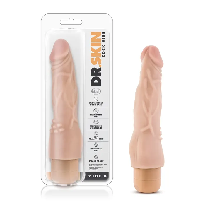 Blush Novelties Dildos Dr Skin Cockvibe 4 Beige
