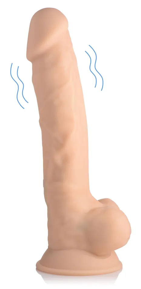 Curve Novelties Dildos Fleshstixxx 8In Vibrating Dildo W Balls Light