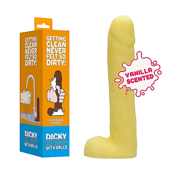 Dildos Shots America LLC SLine Dicky Soap With Balls Vanilla