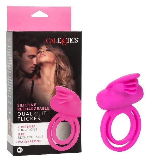Female Sex Toys Cal Exotics Silicone Rechargeable Dual Clit Flicker