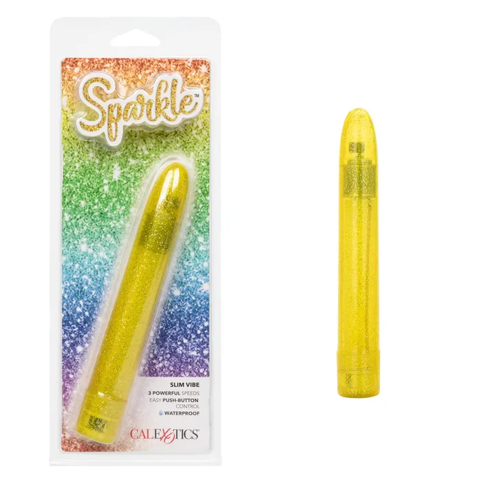 Female Sex Toys CalExotics Sparkle Slim Vibe Yellow