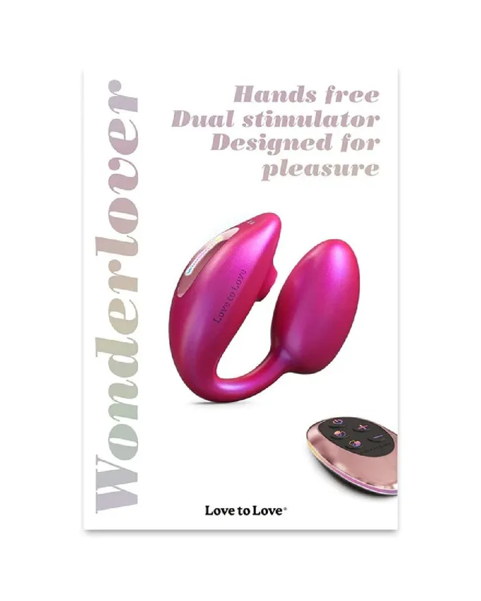 Female Sex Toys Wonderlover Hands Free Clitoral and GSpot Vibrator with Remote Pink Lovely Planet