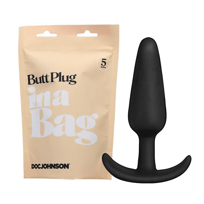 In A Bag Butt Plug 5In Black Doc Johnson Anal