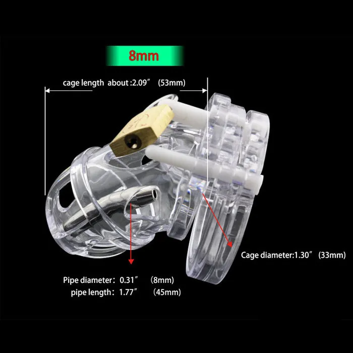 Male Sex Toys CHASTITY CAGE CO The Punisher Plastic Cock Cage 209 inches long