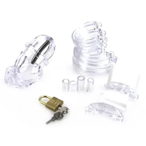 Male Sex Toys CHASTITY CAGE CO The Punisher Plastic Cock Cage 209 inches long