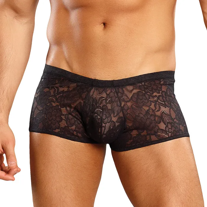 Mp Stretch Lace Mini Short Black Med Male Power Anal