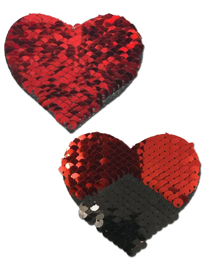 Pastease Sweety Red Black Color Changing Sequin Heart PASTEASE Anal
