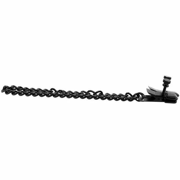 pink cherry Spartacus Broad Tip Clamp with Black Link Chain Anal
