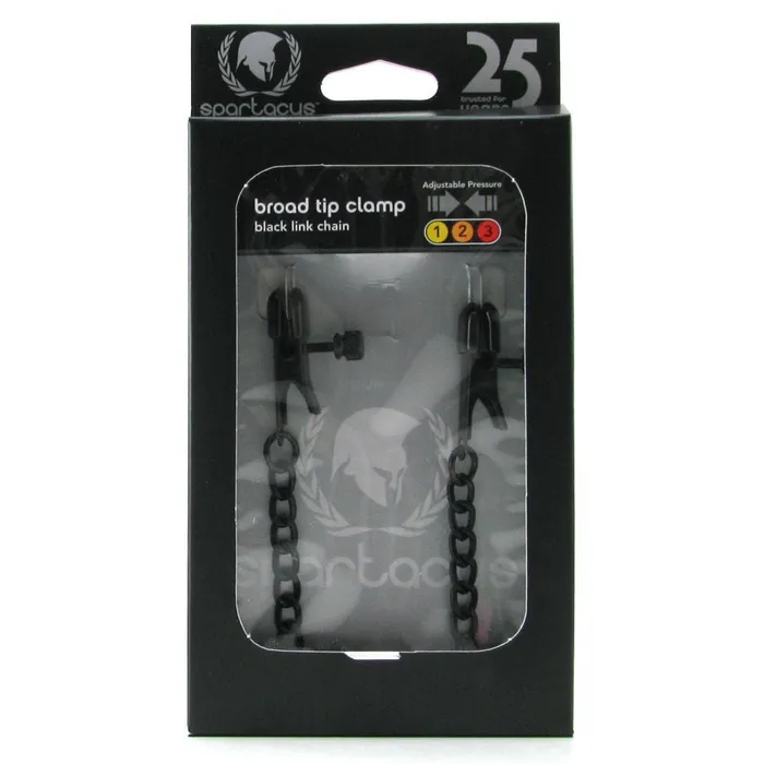 pink cherry Spartacus Broad Tip Clamp with Black Link Chain Anal