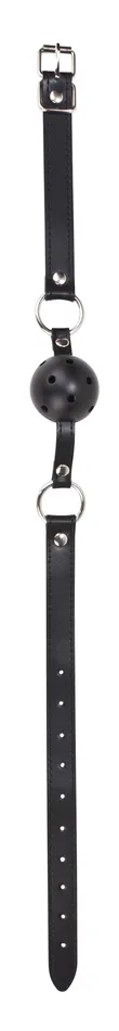 Restraints Shots Ouch Ball Gag With Leather Straps Black