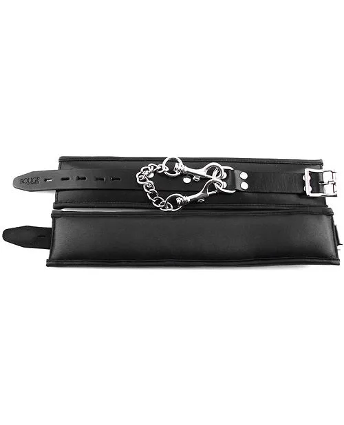 Rouge Restraints Rouge Padded Leather Adjustable Wrist Cuffs Black