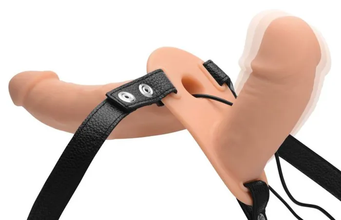 Strap U Strap U Power Pegger Silicone Vibrating Double Dildo With Harness Female Sex Toys Strap U Strap U Power Pegger Silicone Vibrating Double Dildo With Harness Female Sex Toys