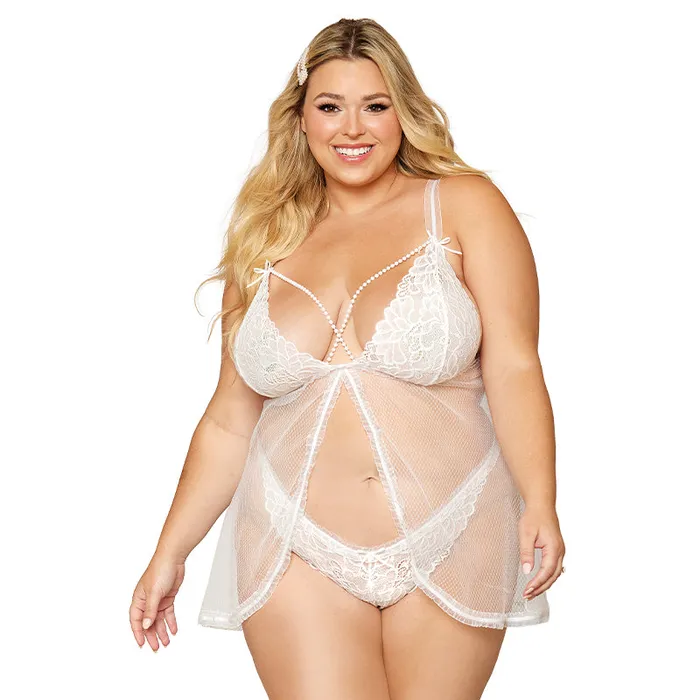 Vibrators Dg Babydoll Pearl Gstring White Qs Dreamgirl Internatio