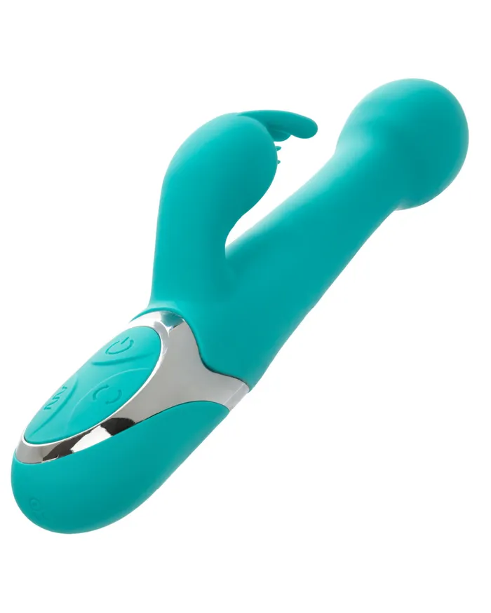 Vibrators Enchanted Oscillate Rotating Head Thrusting Rabbit Vibrator Teal CalExotics