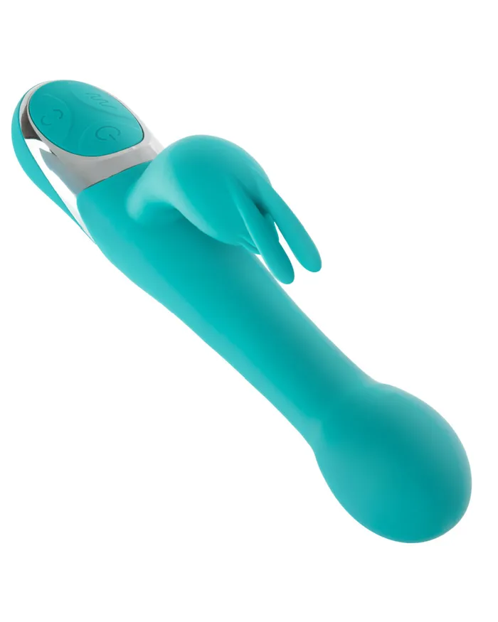 Vibrators Enchanted Oscillate Rotating Head Thrusting Rabbit Vibrator Teal CalExotics