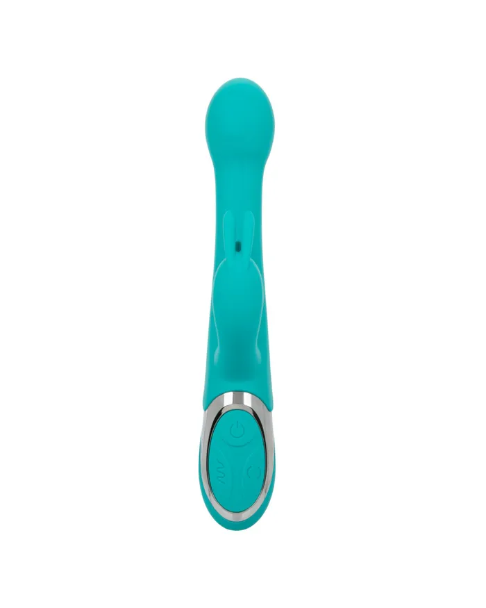Vibrators Enchanted Oscillate Rotating Head Thrusting Rabbit Vibrator Teal CalExotics