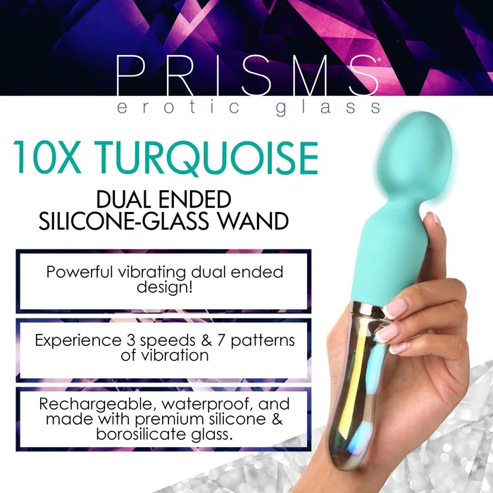 XR Brands Dildos Prisms 10x Dual Ended Silicone Glass Wand