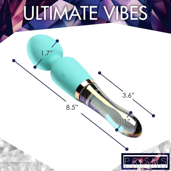 XR Brands Dildos Prisms 10x Dual Ended Silicone Glass Wand