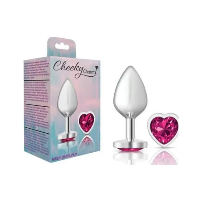 Anal Cheeky Charms Medium Butt Plug with Pink Heart Jewel Cheeky Charms