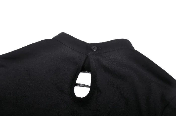 Black LongSleeved Top with Edgy LaceUp Detail for Women EVEs SECRETS Anal