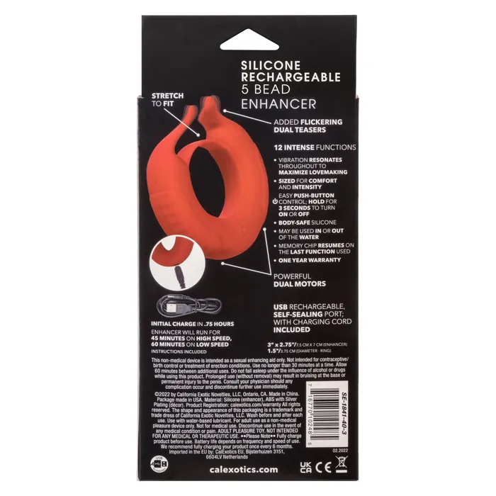 CalExotics Anal Silicone Rechargeable Taurus Enhancer Red